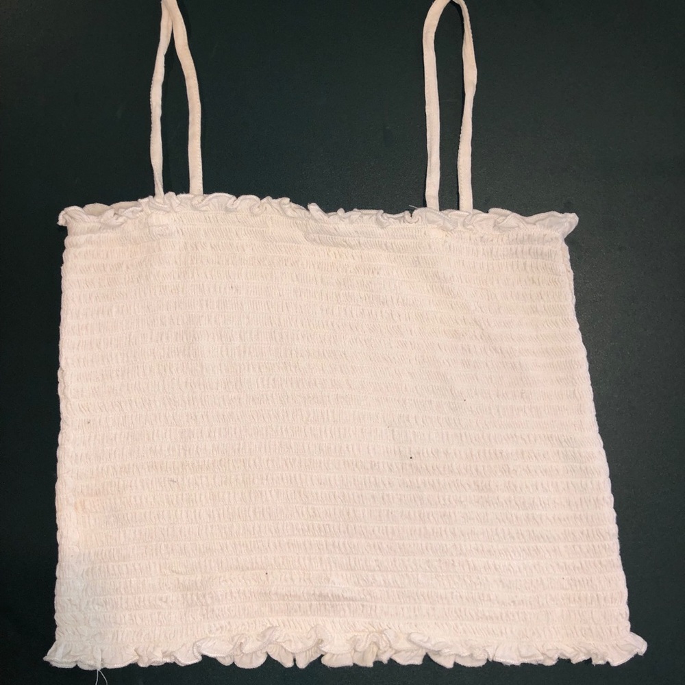 Rouched crop tank top